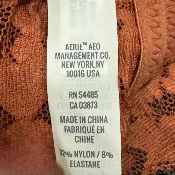 New Aerie Women Bralette Lace Halter Wireless w/removable pads Red Sand - Picture 3 of 5